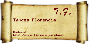 Tancsa Florencia névjegykártya